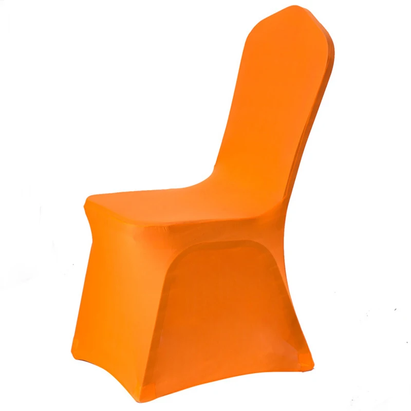 Bright Orange Растягивающиеся чехлы для стульев из спандекса, утолщенные Чехлы для обеденных стульев для свадеб, Вечерние Банкетный стул для отеля - Цвет: Bright Orange