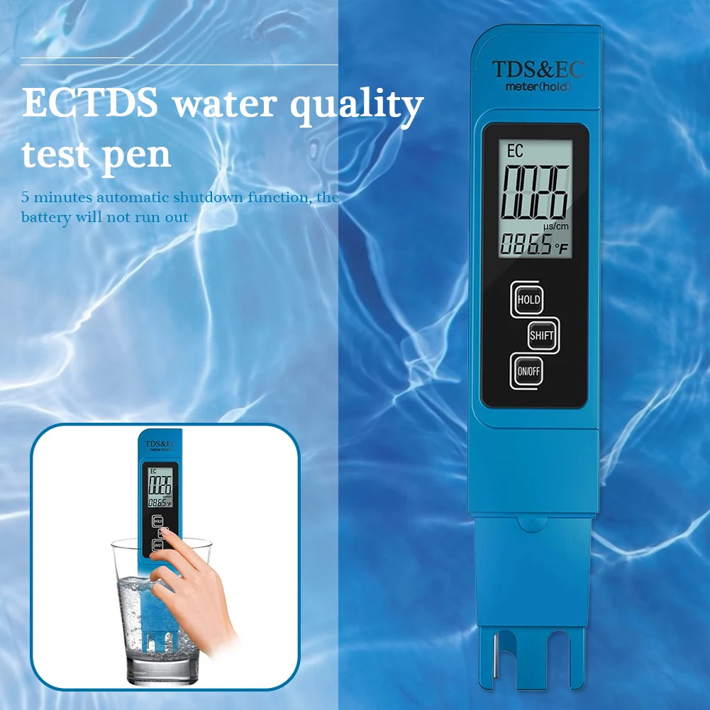 

Portable Ph Meter Digital LCD 3 in 1 Water Quality Tester TDS Temp EC Meter for Family Outdoor Swimming Accessories