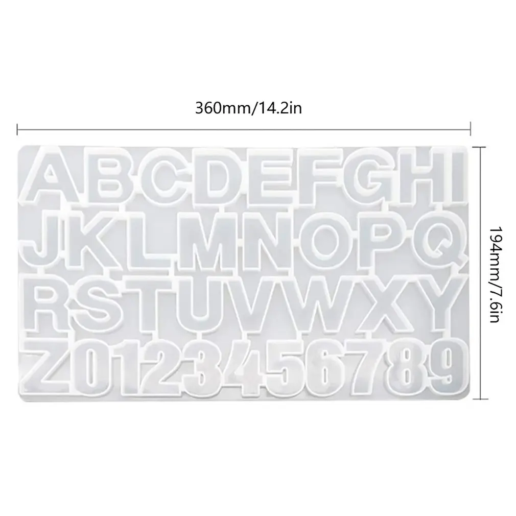 

New 2021 DIY Handmade Jewelry English Word Combination Letter Silicone Mold Alphanumeric Pendant Mirror Durable Mold