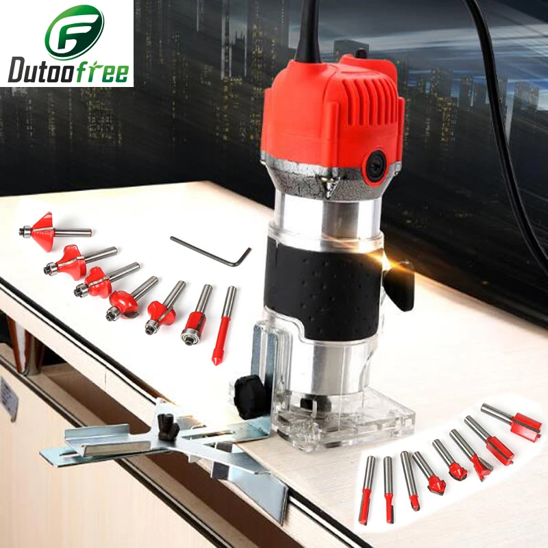 

Hand Carving Machine Electric Trimmer Wood 220V EU Plug 30000rpm Wood Router Trimming Leather Woodworking DIY Drill Power Tools