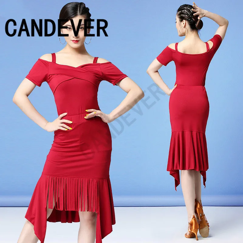 Платье для латинских танцев соревнование Танго/ча ча/Румба/Самба бахрома