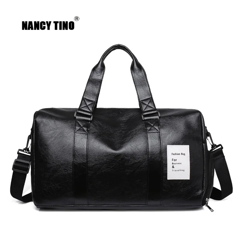 

NANCY TINO Outdoor Sports Training Fitness Bag Portable Waterproof Travel Luggage Large Capacity - Dry and Wet Separation PU