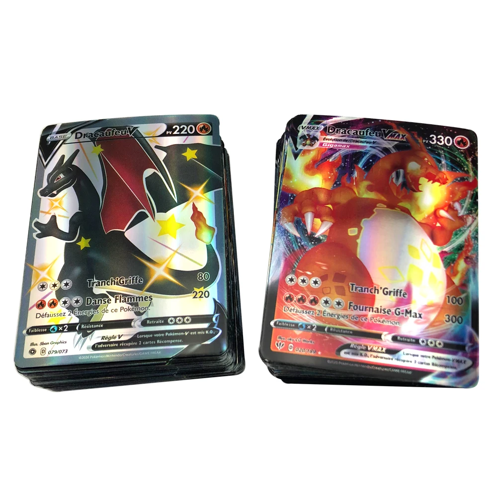 

French Version Pokemon Card Featuring 20EX 20MEGA 120 Gx 110V 30 VMAX