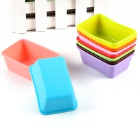 10 pcsset rectangle silicone muffin cups mini loaf bread pan mini cake silicone mold cupcake pudding jelly soap mould