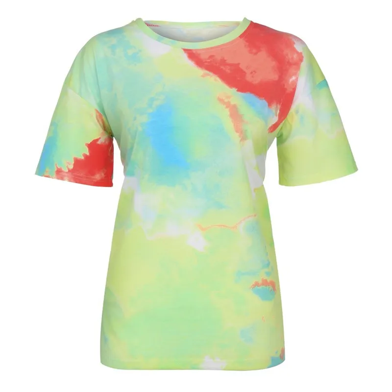 Футболка женская с принтом Tie Dye Модный летний топ в стиле Харадзюку | Женская
