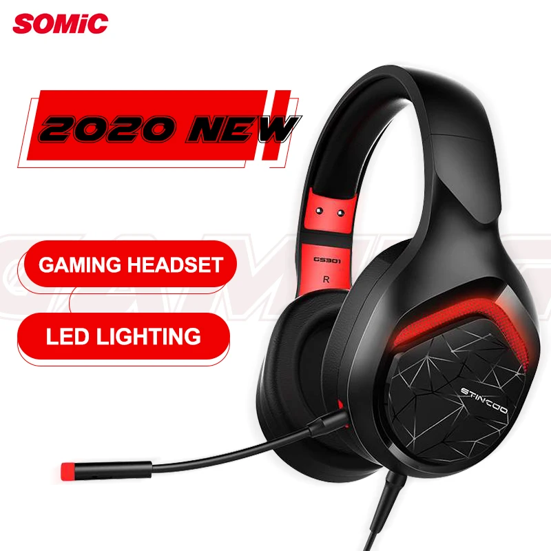 беспроводные наушники без проводные 2020 Somic игровая гарнитура светодиодный