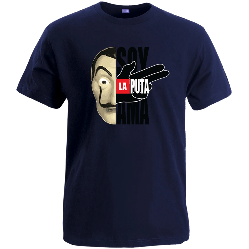 

Spain Dali La Casa De Papel Season Oversize T Shirt Vintage Cotton Cool Printed T Shirts Top Men Retro Funny Short Sleeve Tshirt