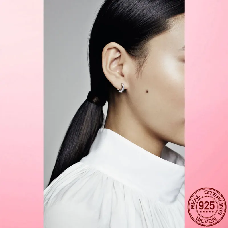 

Silver Earring 925 Sterling Silver Pave Heart Stud Earrings Stud for Women classic Fashion Jewelry Wedding Engagement Gift