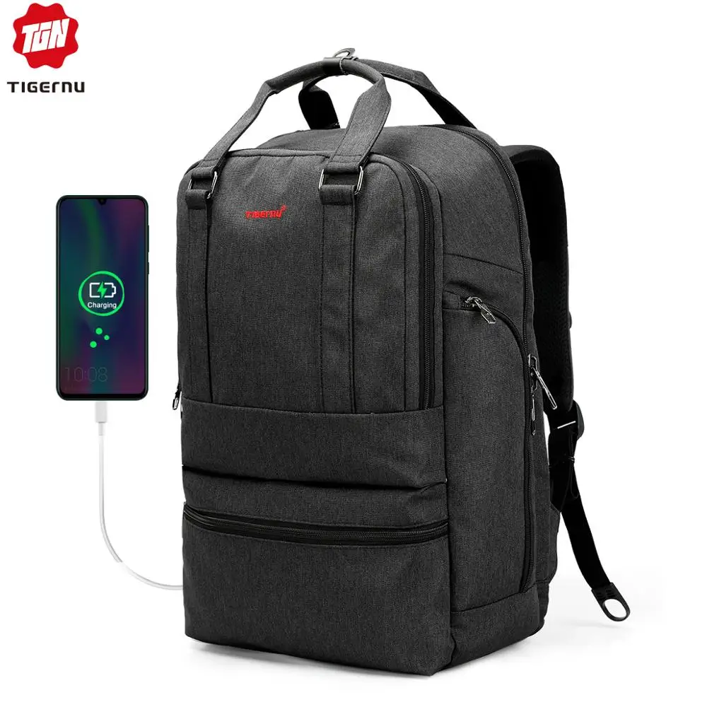 Tigernu Мода 15," ноутбук рюкзак мужчины usb зарядка сумка рюкзак мужской женский большой емкости прочный Mochila для женщин
