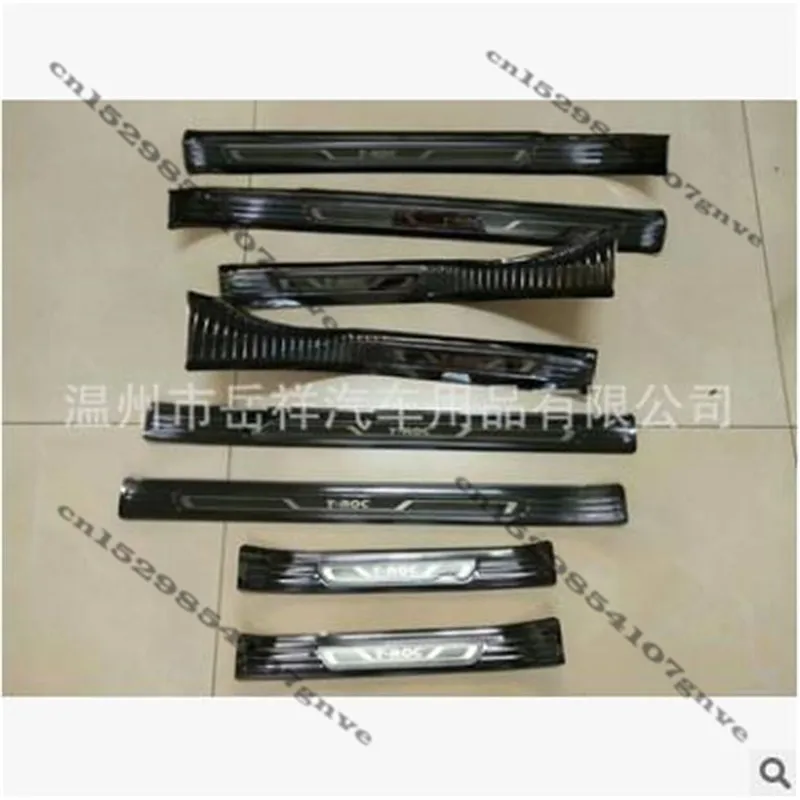 

Подходит для VW T-ROC аксессуары 2011 -2017 нержавеющая сталь Black Titanium защита порога автомобильной двери scuff защитная накладка 8 шт./компл.