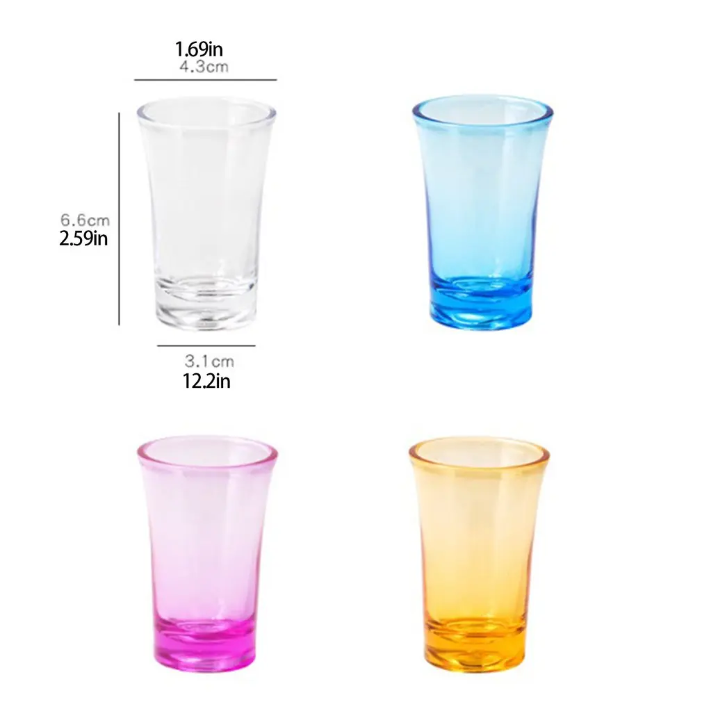 

6pcs Wine Glass Transparent Colorful Glass Wine Cup Bar Accessories Party Cup Perfect For Party Games Drinking