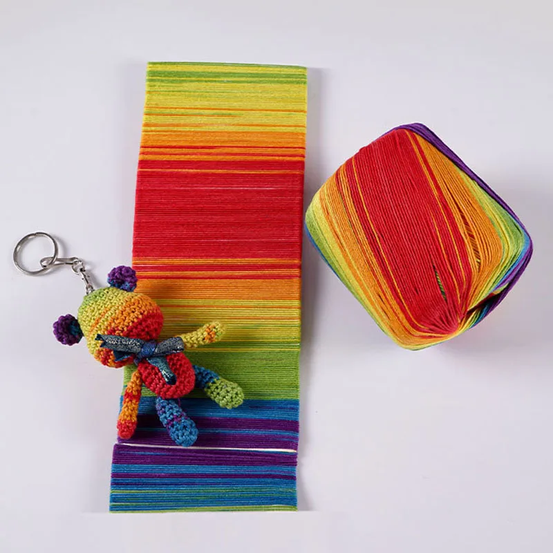 Цветная хлопковая кружевная пряжа 50 г 1 клубок весна-лето для вязания крючком |