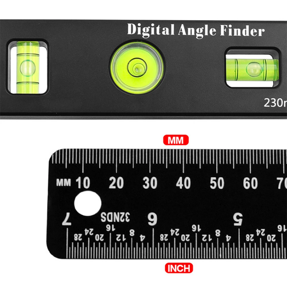 

Ruler 4in1 Digital Display Measuring Tools 230mm Woodworking Universal Hand Tool 360 Degree Angle Protractor