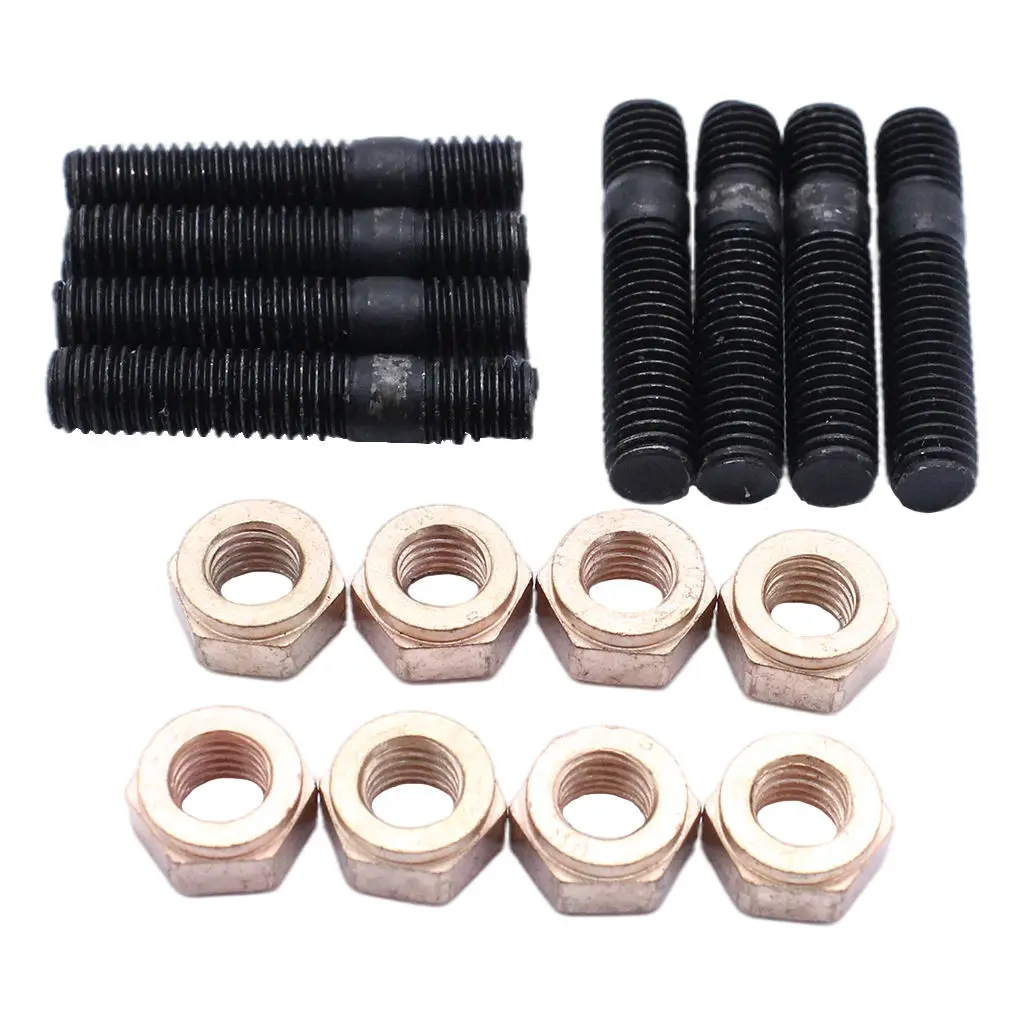 

8Pcs Exhaust Manifold Flange Studs & Nuts M8 x 30 12mm Copper Nuts Heads for VW Golf 1974 - 97
