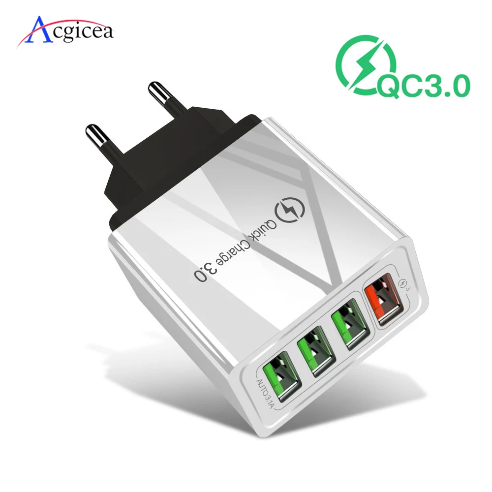 USB зарядное устройство Quick Charge 3,0 быстрое зарядное устройство QC 4,0 настенное зарядное устройство для мобильного телефона для iPhone 7 XR X samsung Xiaomi EU/US переходник