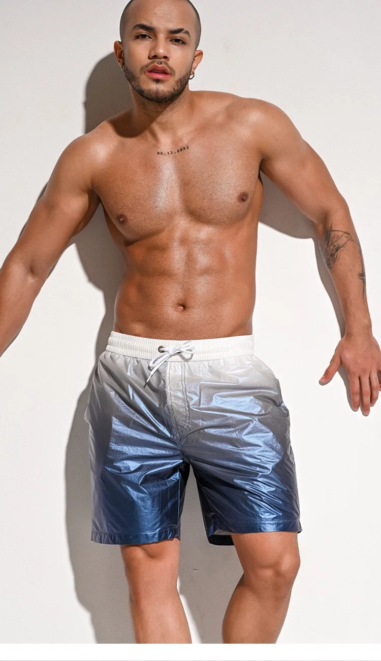 

NEW Men's Swimwear Sexy Swim Trunks Fashion Short Sport Homme Solid Beach Board Shorts
