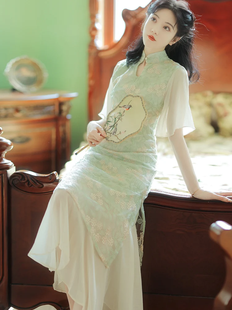 

Пятно; Вышивка швами Улучшенная qipao хорошего качества