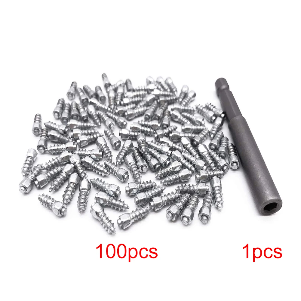 100pcs Car Anti-Skid Tire Snow Nail Automobile Outdoor Winter Wear-Resistant Tungsten Steel Belt Installation Tool | Автомобили и