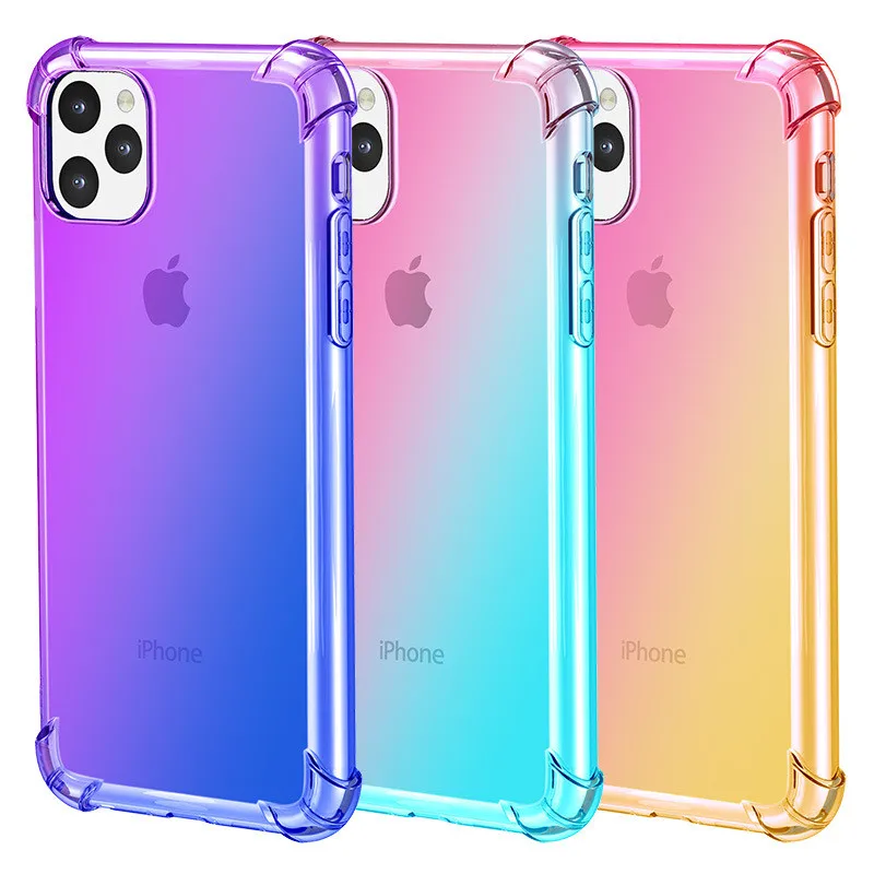 Ударопрочный чехол с радужным градиентом для iPhone SE 2020 XS 11 Pro MAX XR X 7 6 6S 8 Plus 5 Модный