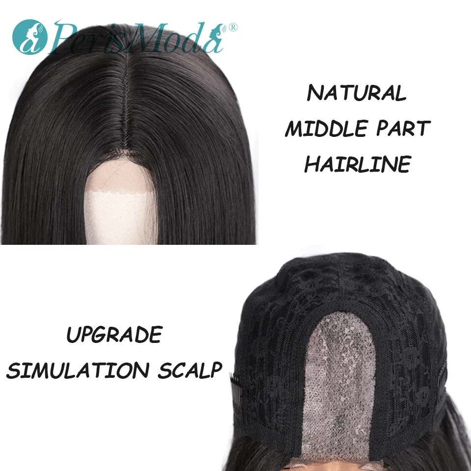 Парик с длинными прямыми черными искусственными волосами для женщин парик из