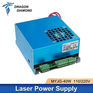 DRAGON DIAMOND 40 Вт CO2 лазерный источник питания 110 В220 В MYJG 40 Вт для лазерной трубки гравировальной машины K40 серия источник питания