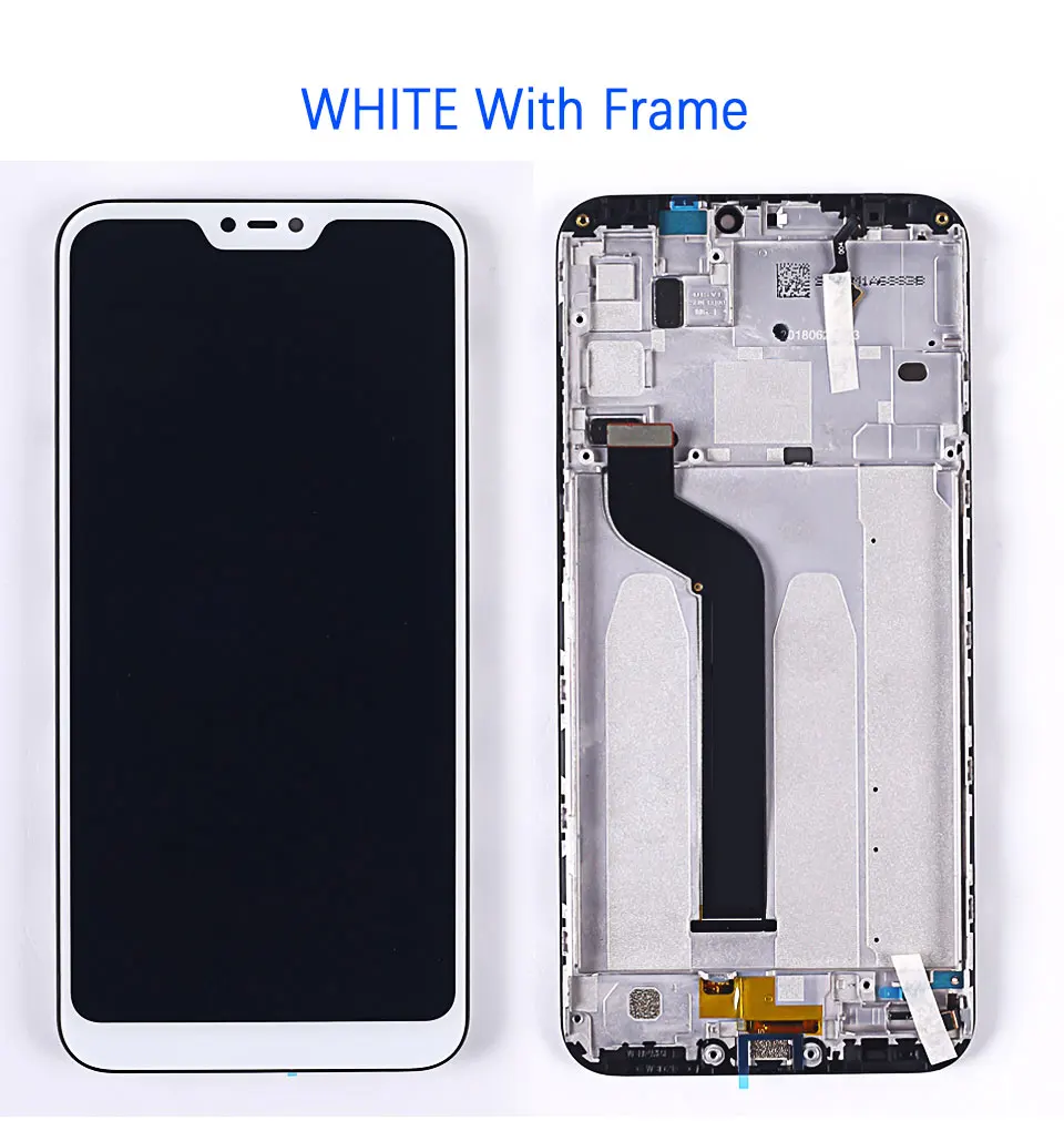 WHITE With Frame 5,8" Замена экрана для Xiaomi mi A2 Lite ЖК-дисплей и сенсорный экран дигитайзер Рамка в сборе Набор для Red mi 6 Pro - Цвет: WHITE With Frame