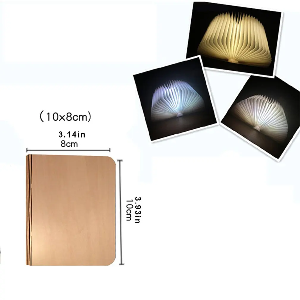 

Creative Magnetic Foldable Book Light Wooden USB Rechargeable LED Table Lamp Touch Dimming Color Changing Night LIght