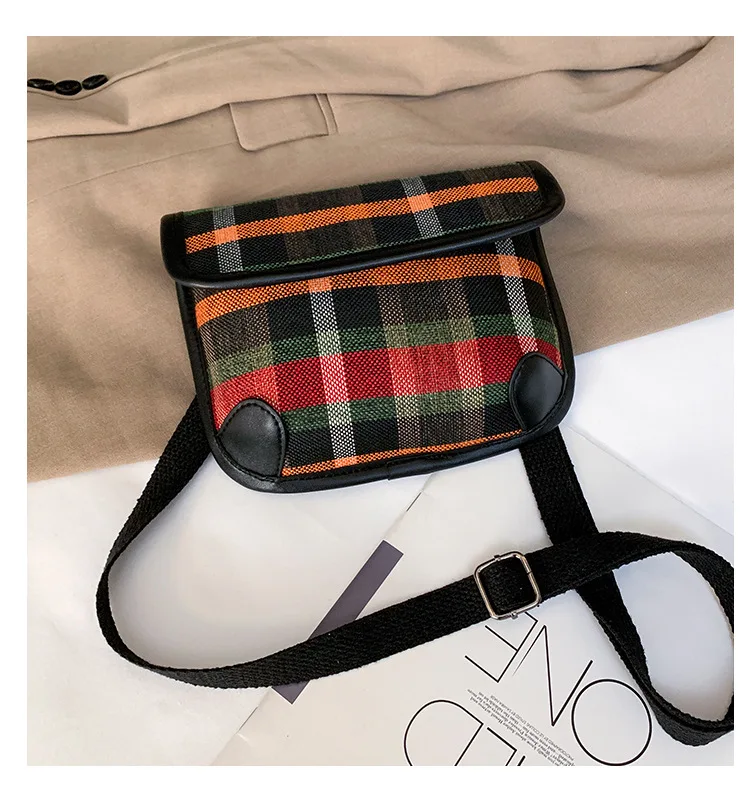 

Plaid Small Bag Women's Bag 2021 Autumn and Winter New Fashion Shoulder Messenger Bag Trend Ins Small Square Bag