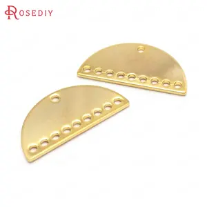 (34404)10 шт 11*21 мм отверстие 1 мм 24K золото цвет латунь полукруглой формы амулеты Высокое качество Diy ювелирных изделий фурнитура Аксессуары