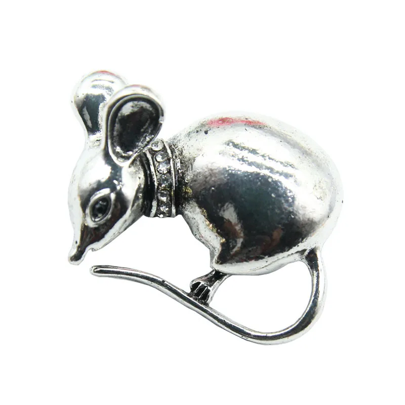 Ретро золотые серебряные броши с изображением мыши для женщин сплав металл крыса