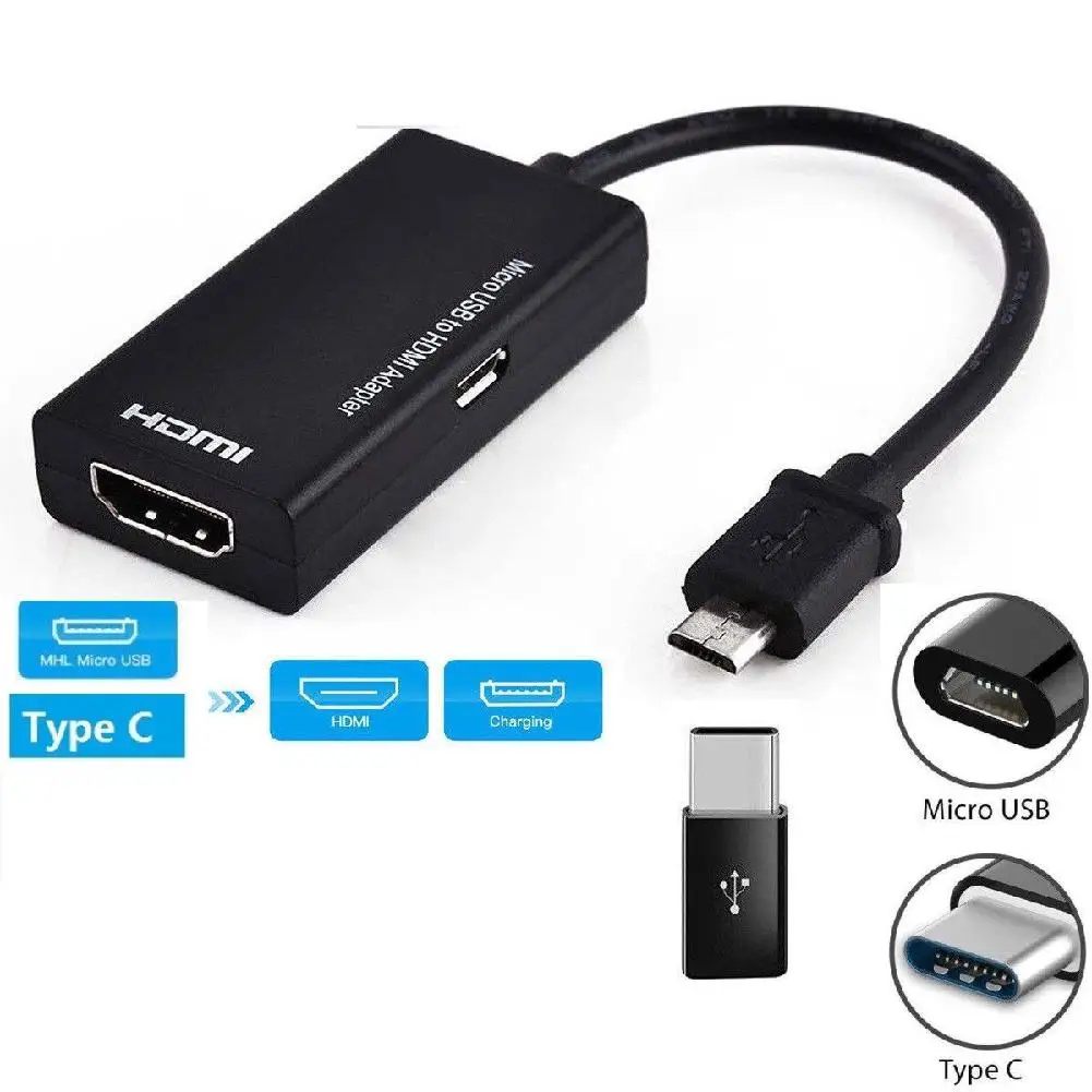 Тип C и Micro USB к HDMI совместимый адаптер для ноутбука телефона с MHL портом Цифровой