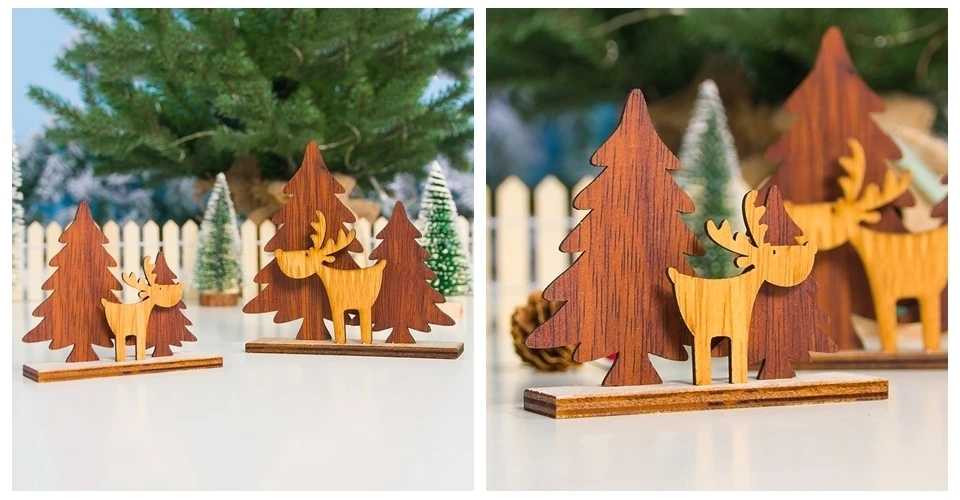 1 комплект мульти DIY креативные деревянные поделки РОЖДЕСТВЕНСКИЕ Санта/олень деревянные украшения для домашнего стола украшения для рождественской вечеринки