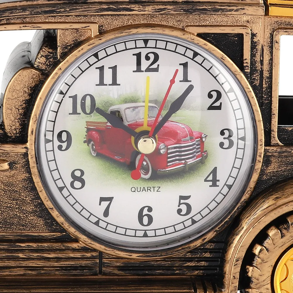 

Multi-function Desk Alarm Clock Classical Vintage Car Alarm Clock Gift (Bronze)