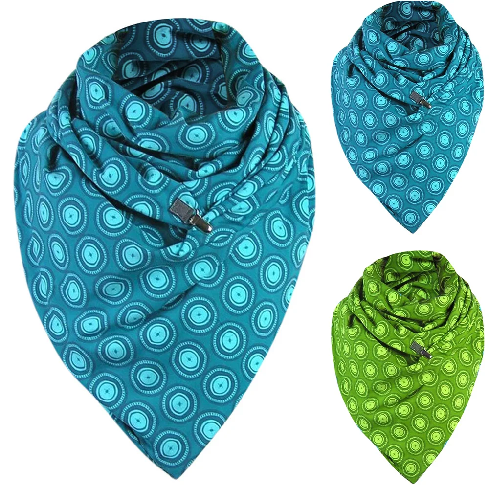 

2021 Fashion Winter Women Scarf fashion Printing Button Soft Wrap Casual Warm Scarves Shawls Scarf Leisure Comfortable Scarf