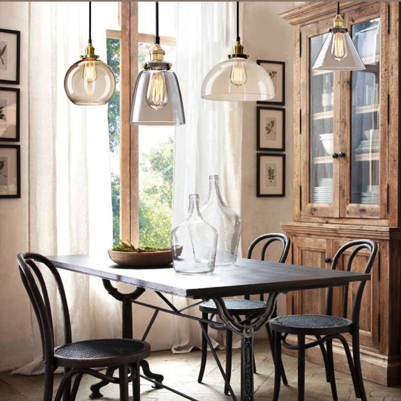 Современный простой светильник E27 в стиле индастриал Подвесная лампа с Е27 4 стиля