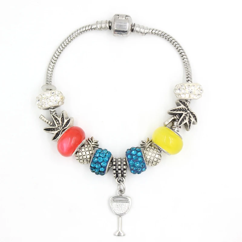 Женский пляжный браслет с бусинами 6 шт. стеклянный в европейском стиле