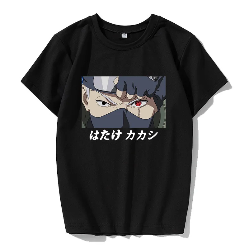 

Japanese Anime Naruto Ladies Shirt Uchiha Surrounding Round Neck Loose Casual T-shirt Men and Women Short Sleeves Harajuku