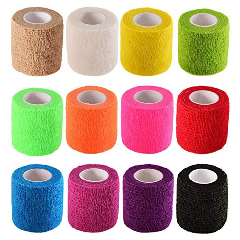 

15 Rolls Self Adhesive Wrap Non Woven Bandage Wrap Breathable Pets Athletic for Sports Injury Ankle Knee Wrist Sprains