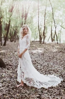 bohemia beach wedding dress lace half sleeve vestido de noiva sexy backless front split a line romantic dresses bohemian %d9%81%d8%b3%d8%a7%d8%aa%d9%8a%d9%86