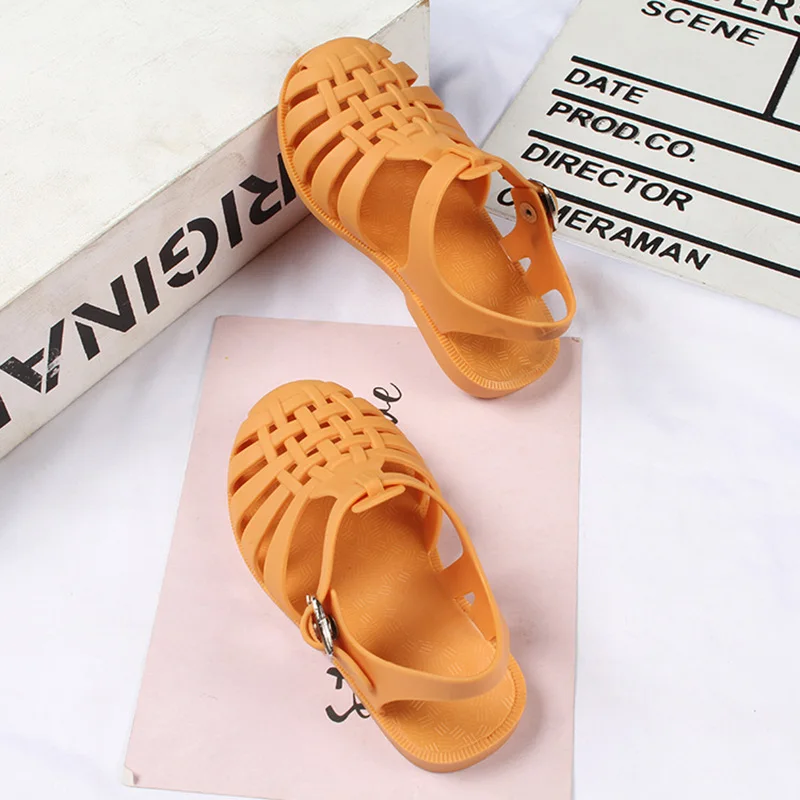 Baby Gladiator Sandals Breathable Hollow Outdoor Shoes PVC Summer Kids 2021 Fashion Beach Children For Boys Girls | Детская одежда и