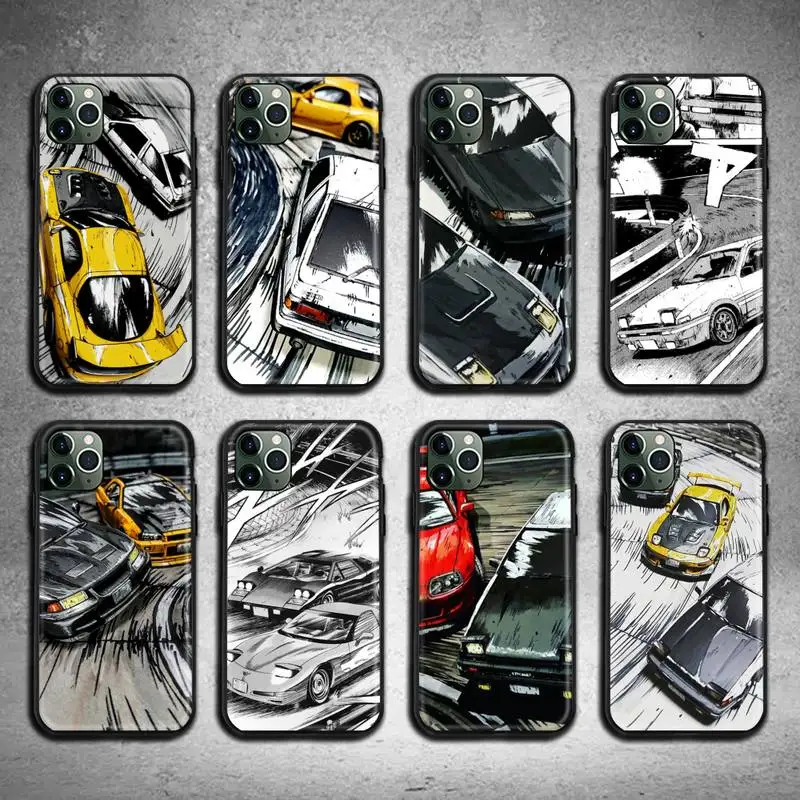 

cartoon initial d JDM Drift Phone Case For iphone 13 12 11 Pro Max Mini XS Max 8 7 6 6S Plus X 5S SE 2020 XR cover