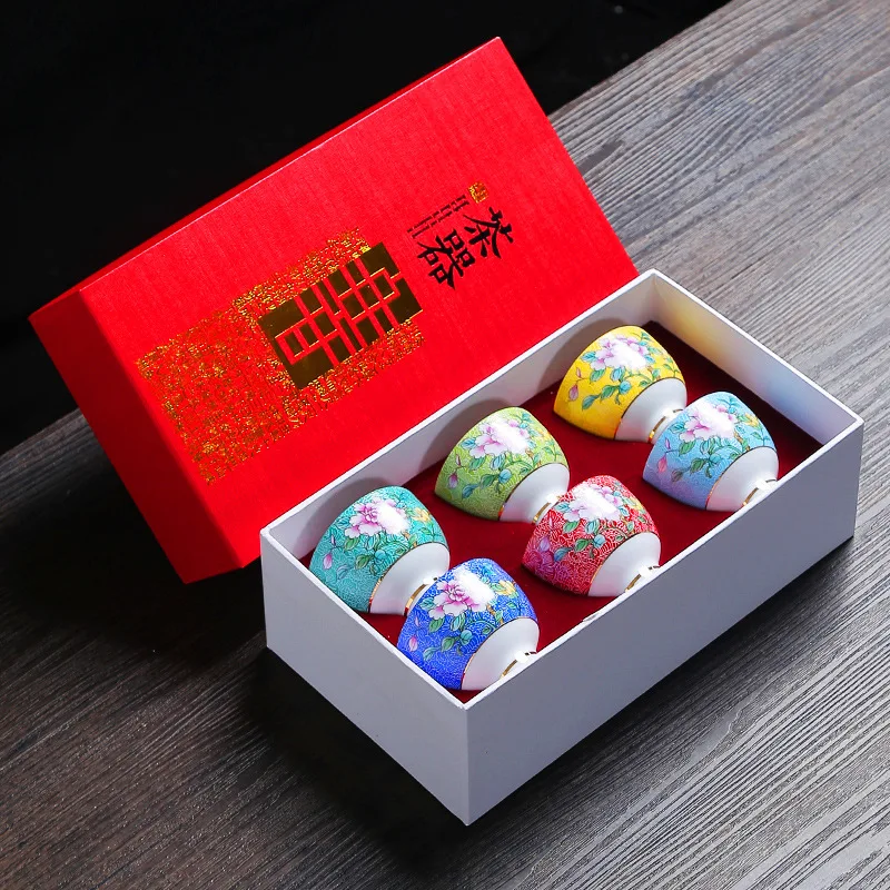 6 шт. керамическая посуда для напитков чайная китайский чайный набор кунг-фу