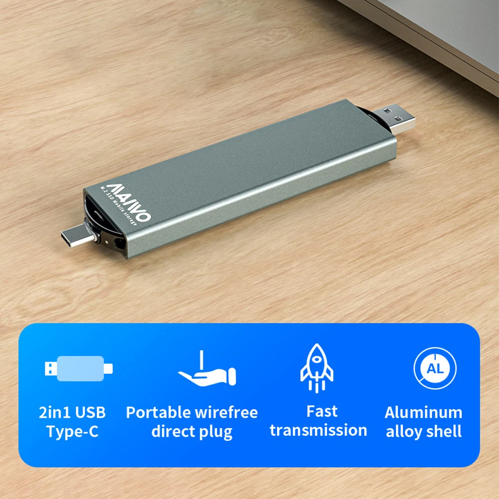 

Чехол M.2 SSD NVME Корпус SATA к USB 3.2 Тип C M/B Ключ SSD корпус жесткого диска для ПК Компьютерные аксессуары