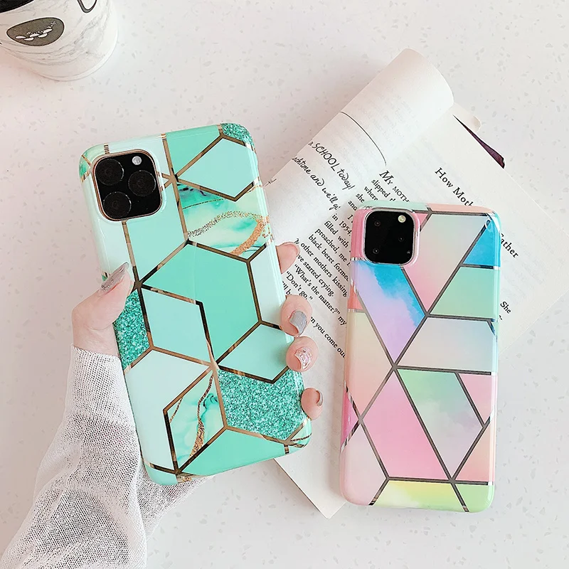 Роскошный Мраморный чехол для IPhone 11 Pro XR XS Max телефона силиконовый мягкий