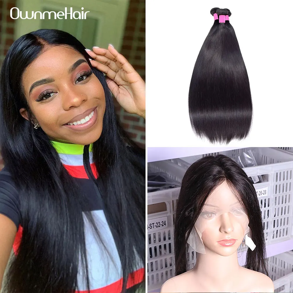 

Прямые бразильские пряди волос с фронтальной двойной тянутой костью прямые пряди с клозуном 13x5x2 кружевные волосы Remy