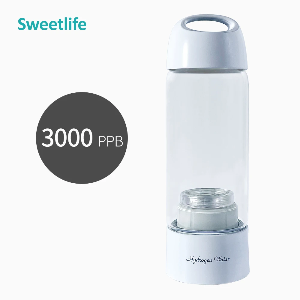 

Korea Quality Up Max 3000ppb Hydrogen Rich Water Generator Bottle - 3000mAh Large Battery - DuPont SPE+PEM Dual Chamber H2 Maker