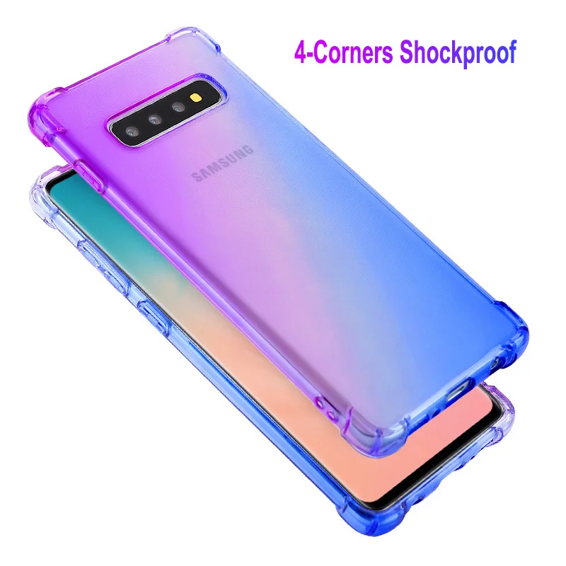 Роскошный ударопрочный Радужный Блестящий Мягкий чехол из ТПУ для телефона Samsung