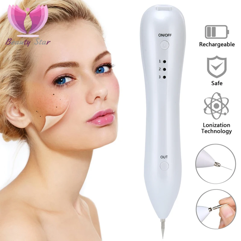 

Beauty Star Laser Freckle Mole Remover Tattoo Dark Spot Wart Tag Freckle Speckle Removal Pen For Face Skin Care Beauty Machine