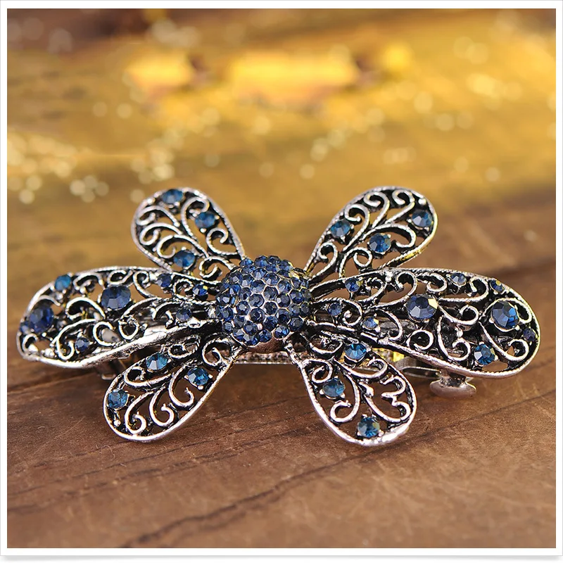 

2021 Crystal Flower Butterfly Barrettes Hair Clips for Women Rhinestone Vintage Mutiple Hairpins Headwear Girls Hair Accessories