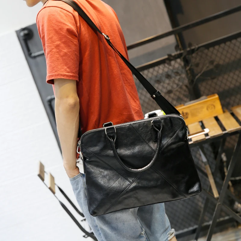 

GUMST Fashion Handbag Men Messenger Bags PU Leather Man Bags Black Male Men's Briefcase Man Casual Shoulder Bag